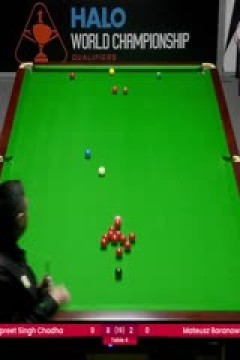 斯诺克世锦赛资格赛96进64伊什普利特·辛格·查达10-2马特乌斯·巴拉诺夫斯基(第二阶段)20250410