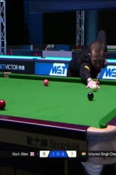 斯诺克苏格兰公开赛第一轮马克·艾伦4-0辛格·查达20251217