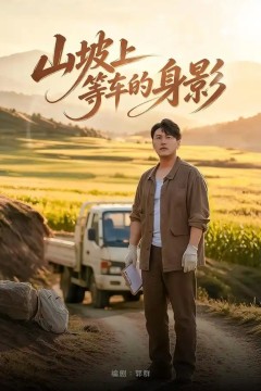 山坡上等车的身影